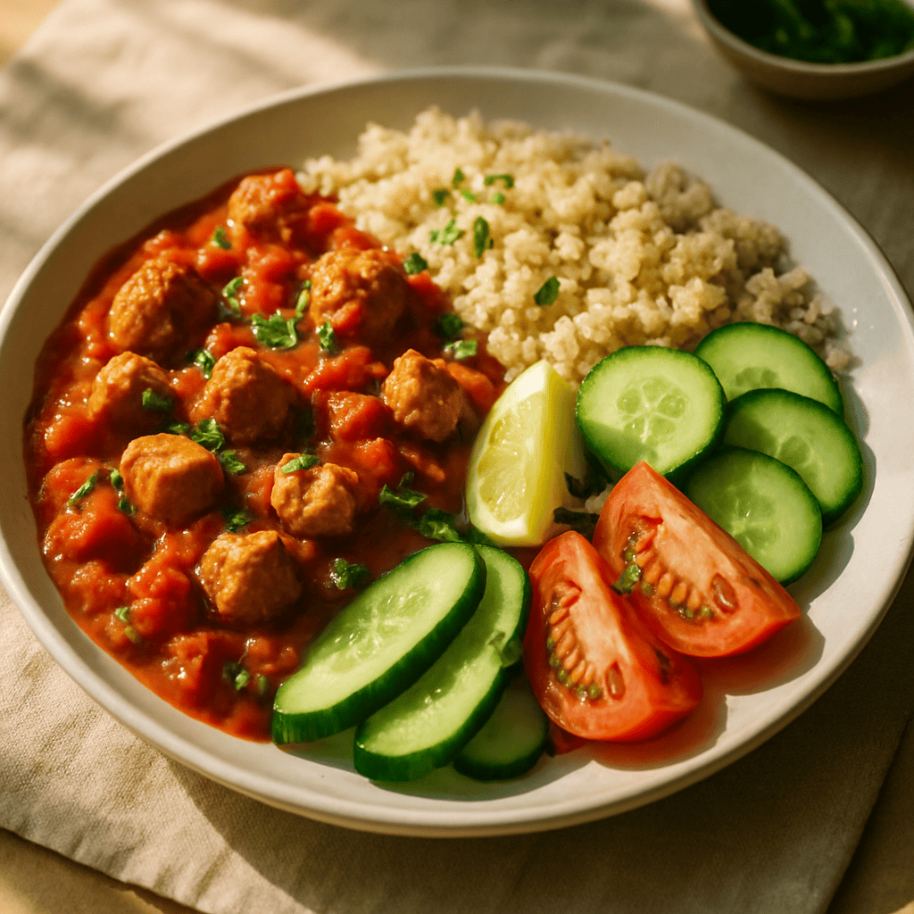 Гуляш с соевыми кусочками