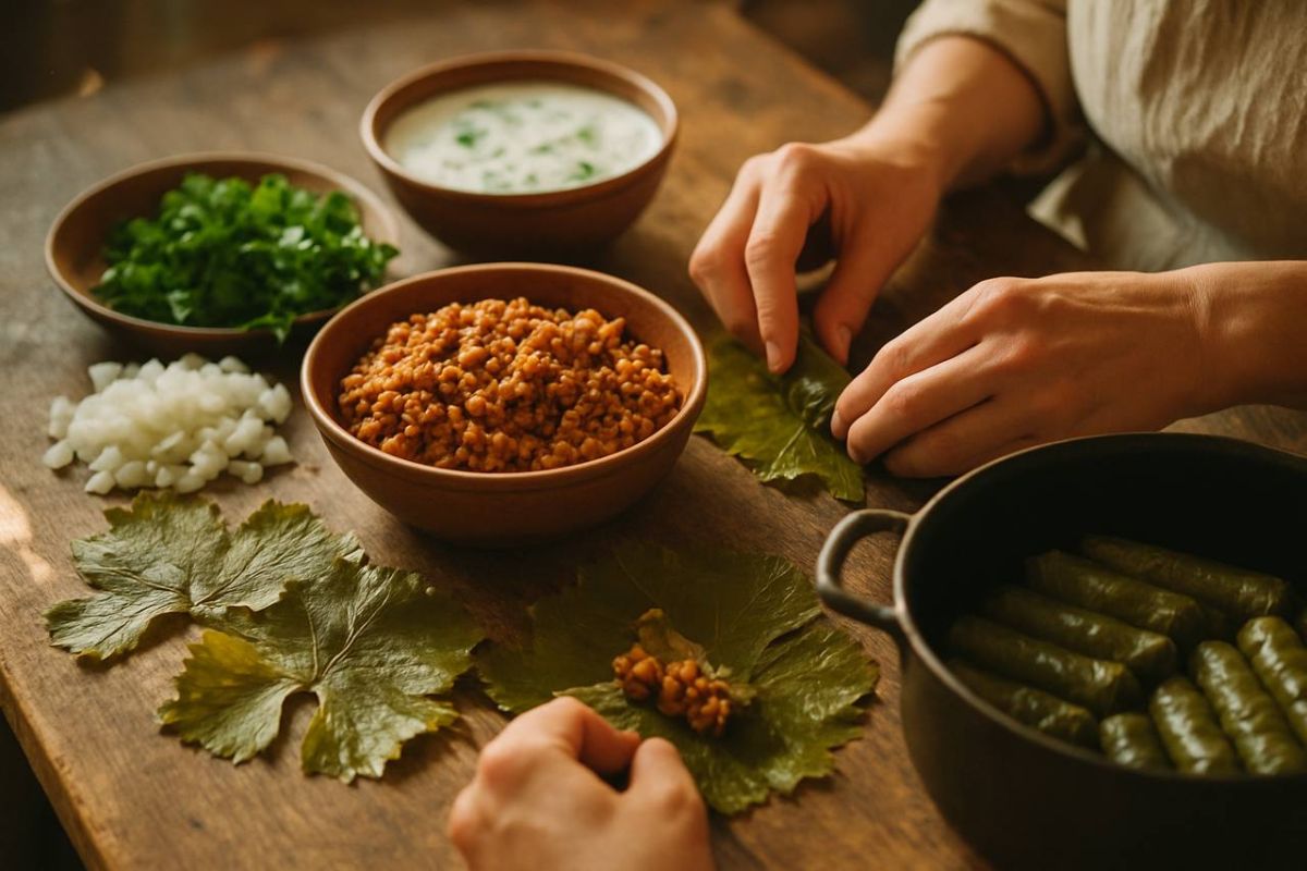 Классическая долма с мясом и рисом