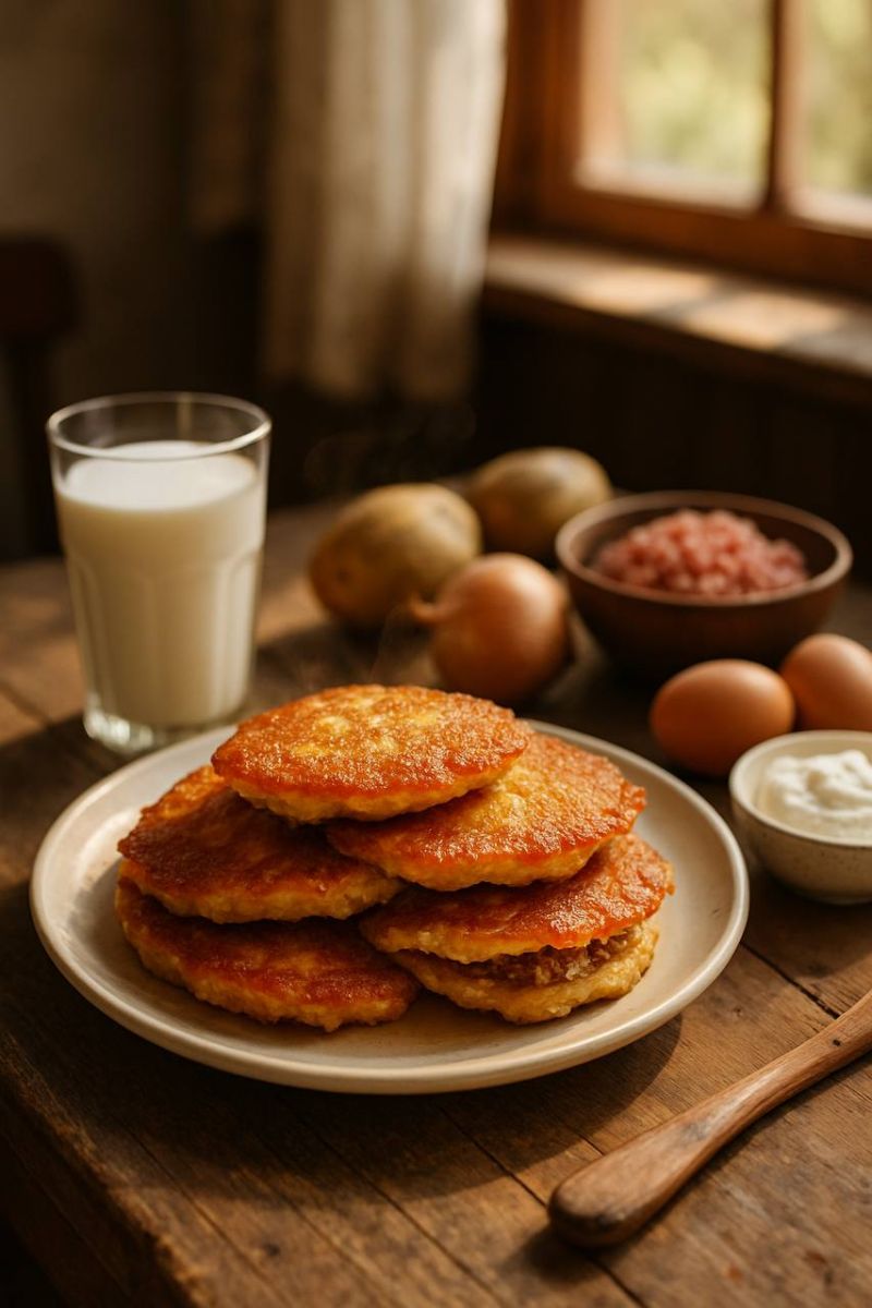 Картофельные драники с мясной начинкой