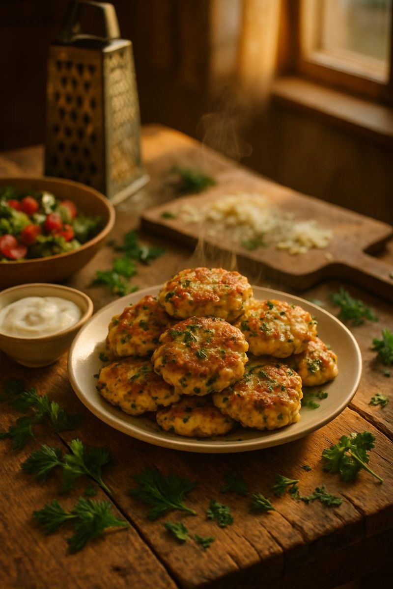 Рубленые куриные котлетки с сыром и зеленью
