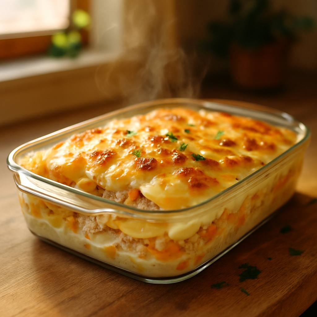 Нежное мясо по-французски с соусом бешамель