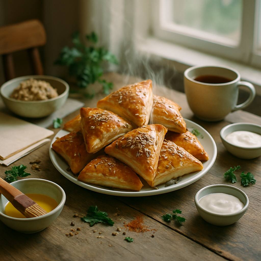Сочные слойки с курицей