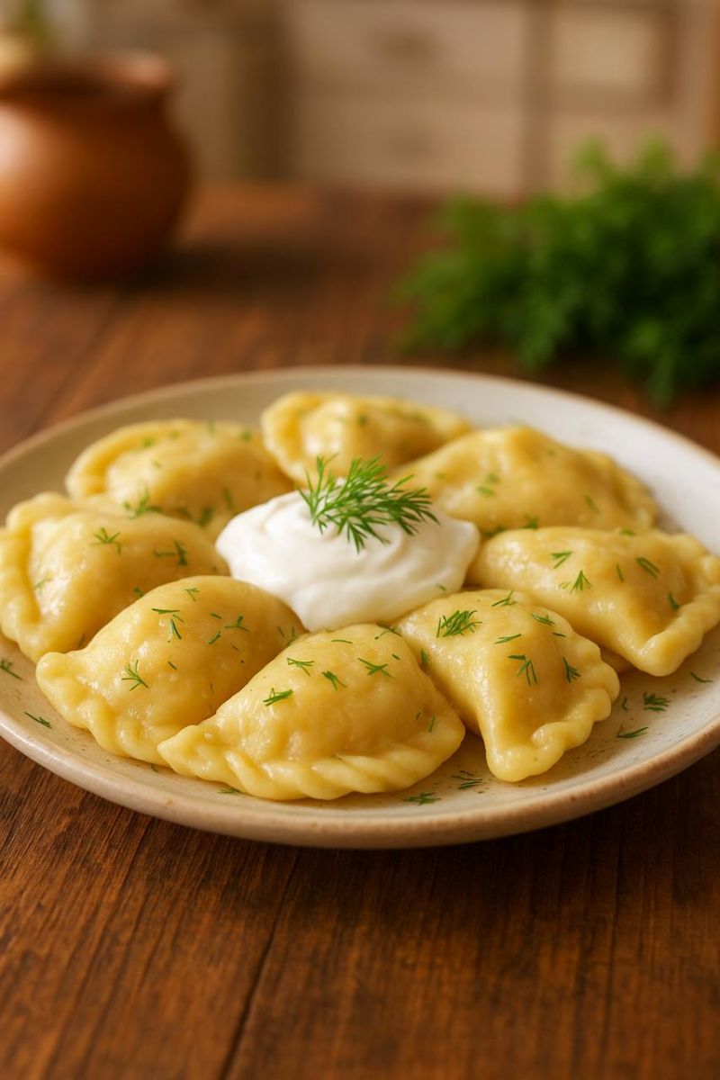 Вареники по-домашнему с картофелем, сыром и яйцом