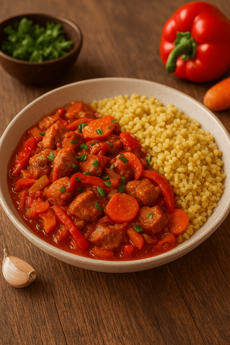 Булгур по-домашнему со свининой и овощами