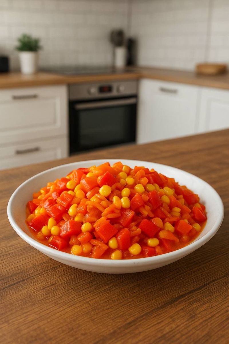 Овощное рагу с болгарским перцем и кукурузой