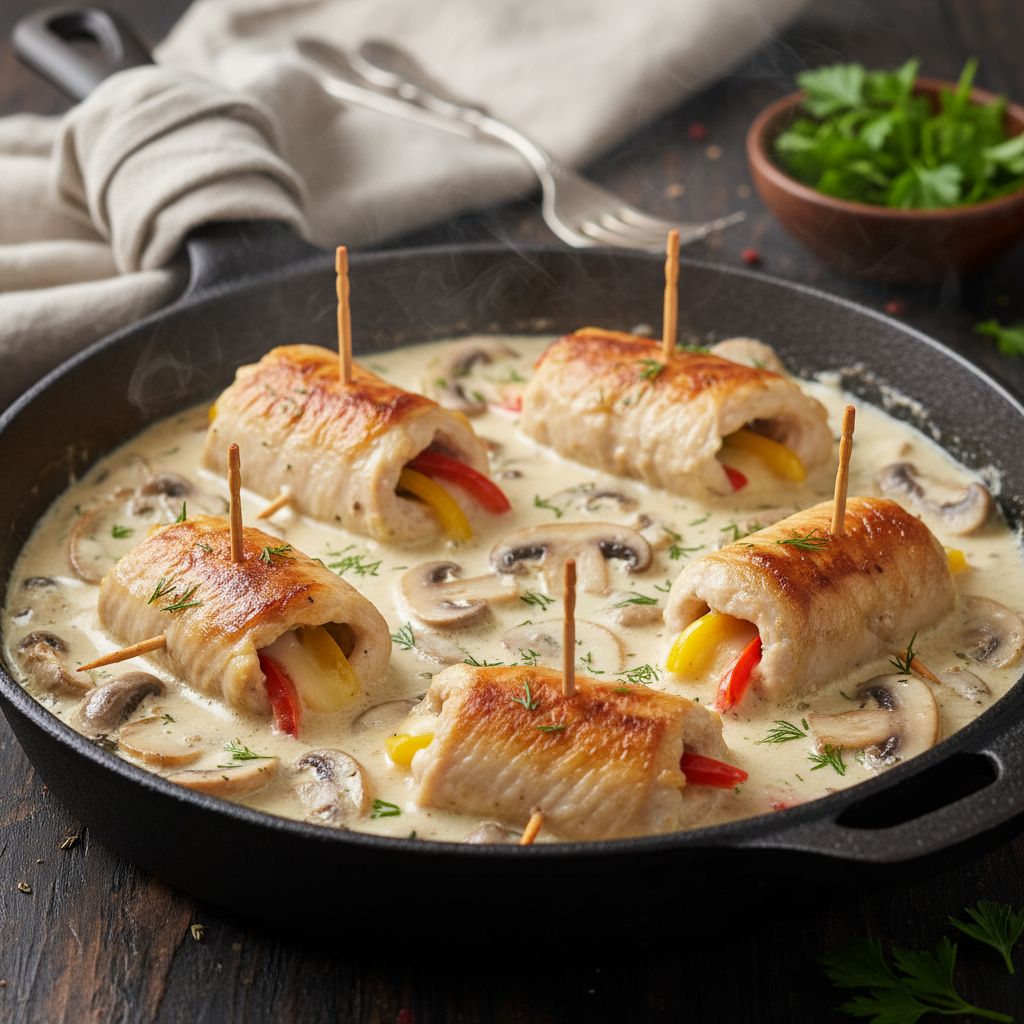 Куриные рулетики с перцем