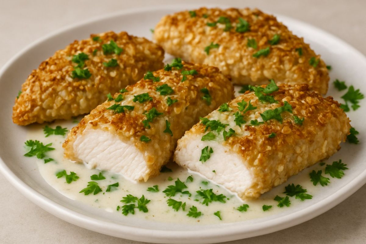 Куриное филе в овсянке