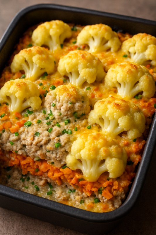 Куриная запеканка с цветной капустой