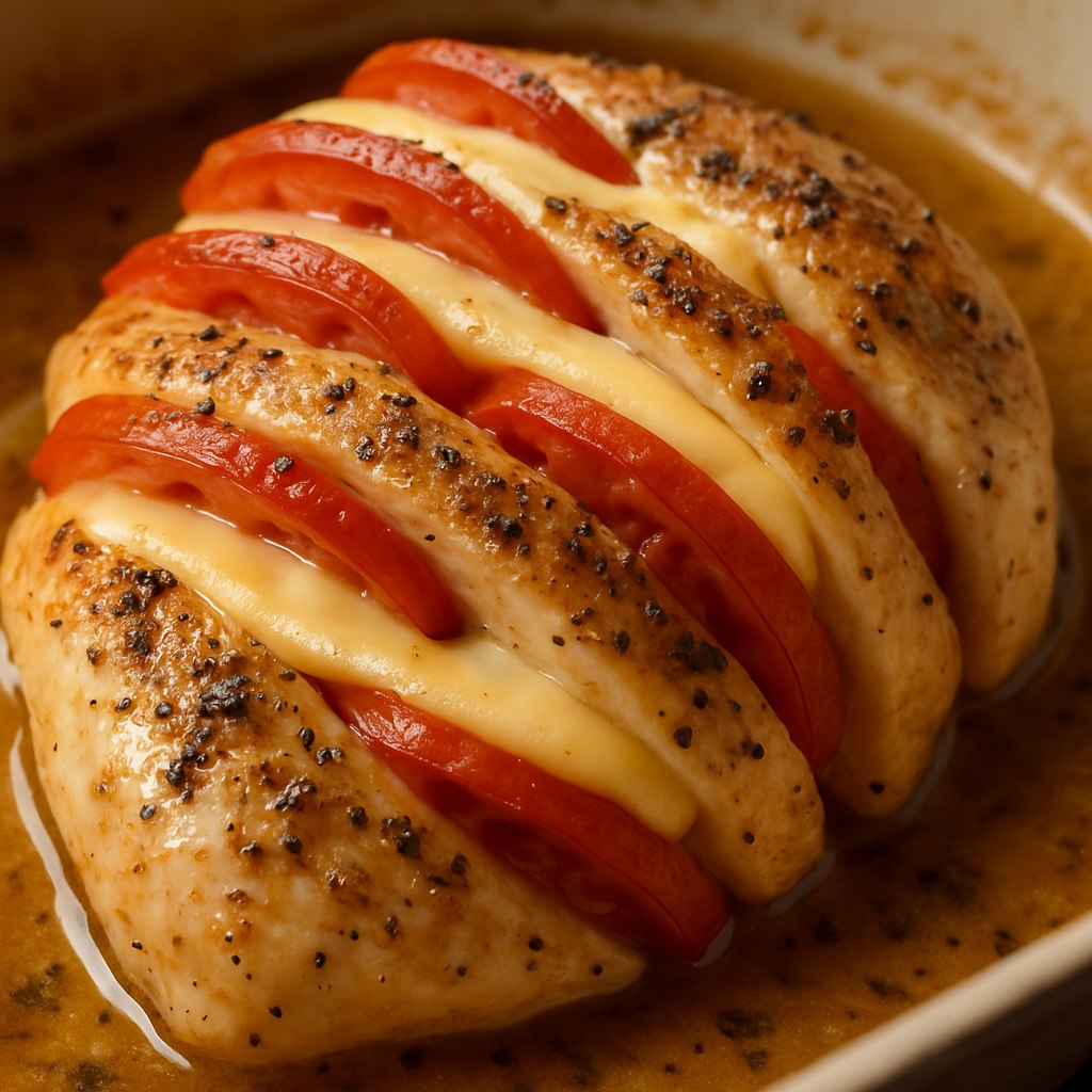 Куриная грудка с помидорами и сыром