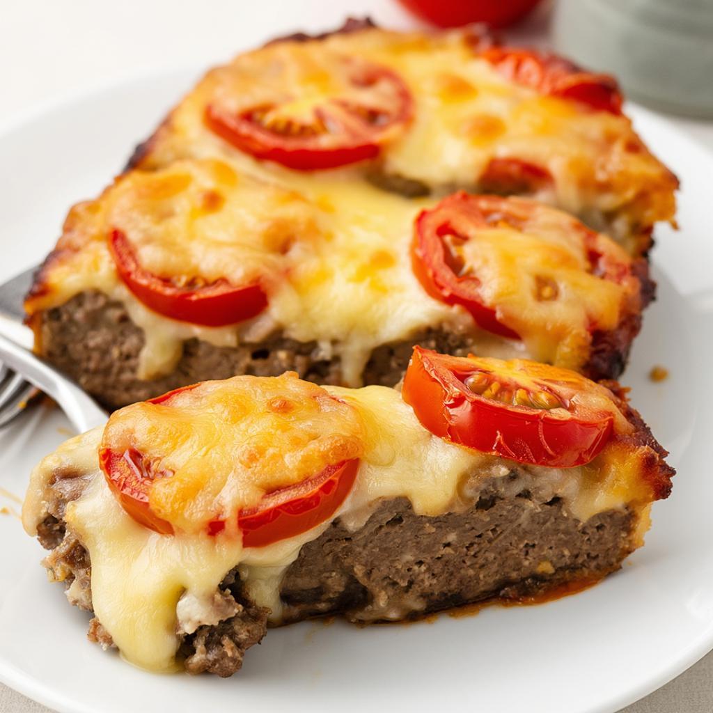 Запечённое мясо с сыром и томатами по-французски