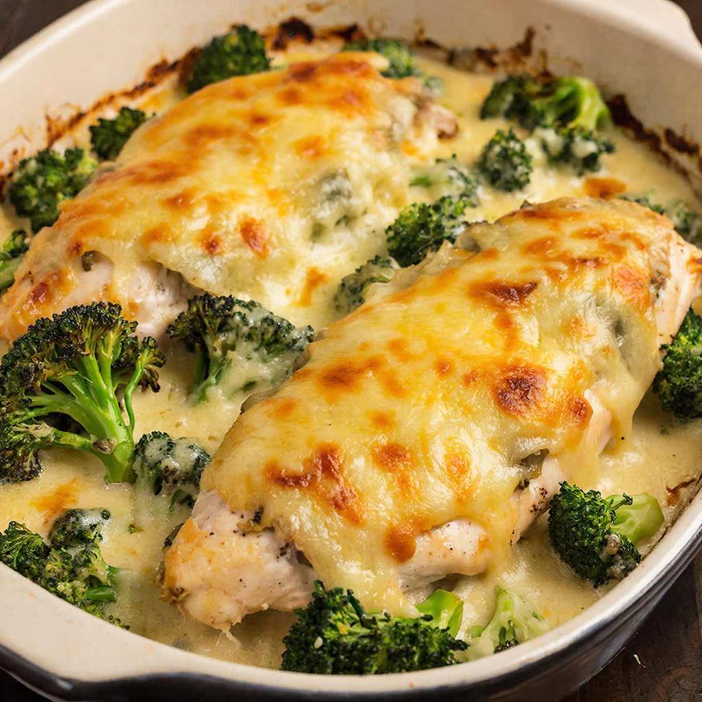 Курица с брокколи, запечённые в духовке