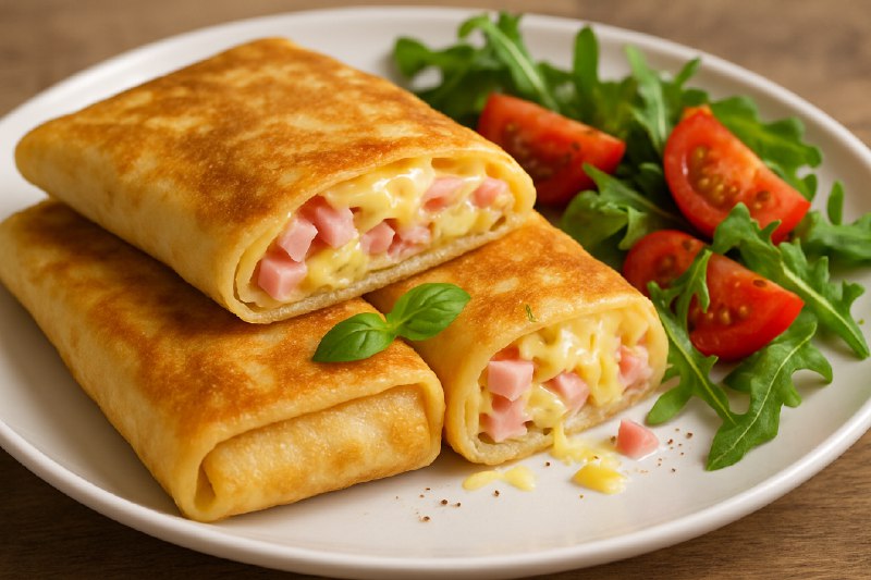 Блинчики с начинкой из ветчины и сыра