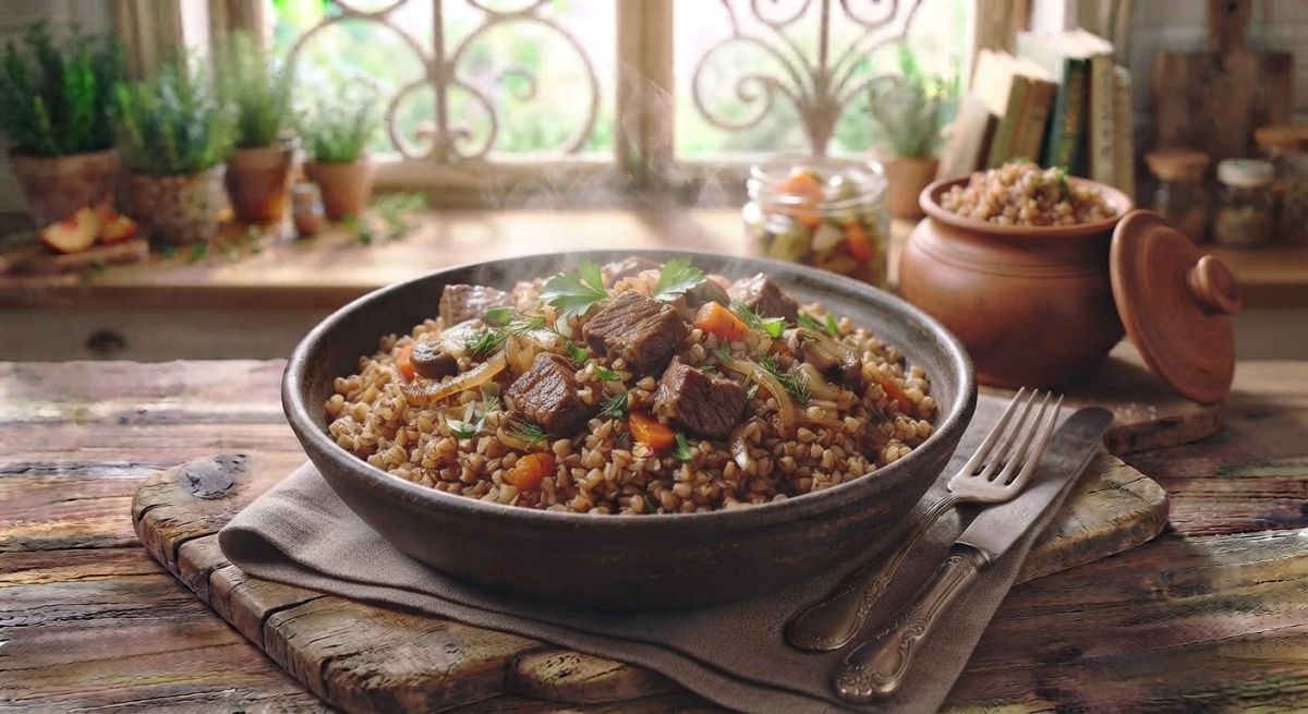 Гречка по-купечески с говядиной