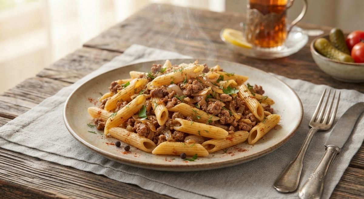 Макароны по-флотски с говяжьим фаршем