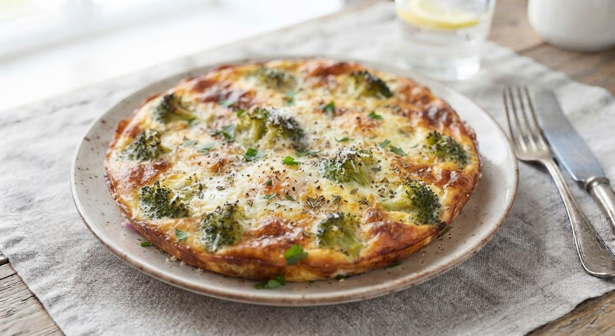 Брокколи, запечённая с творогом и яйцом