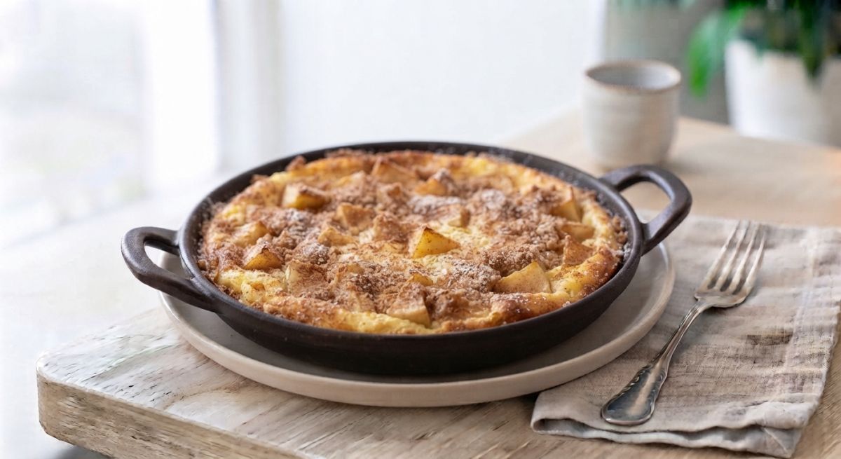 Творожная запеканка с яблоком и корицей