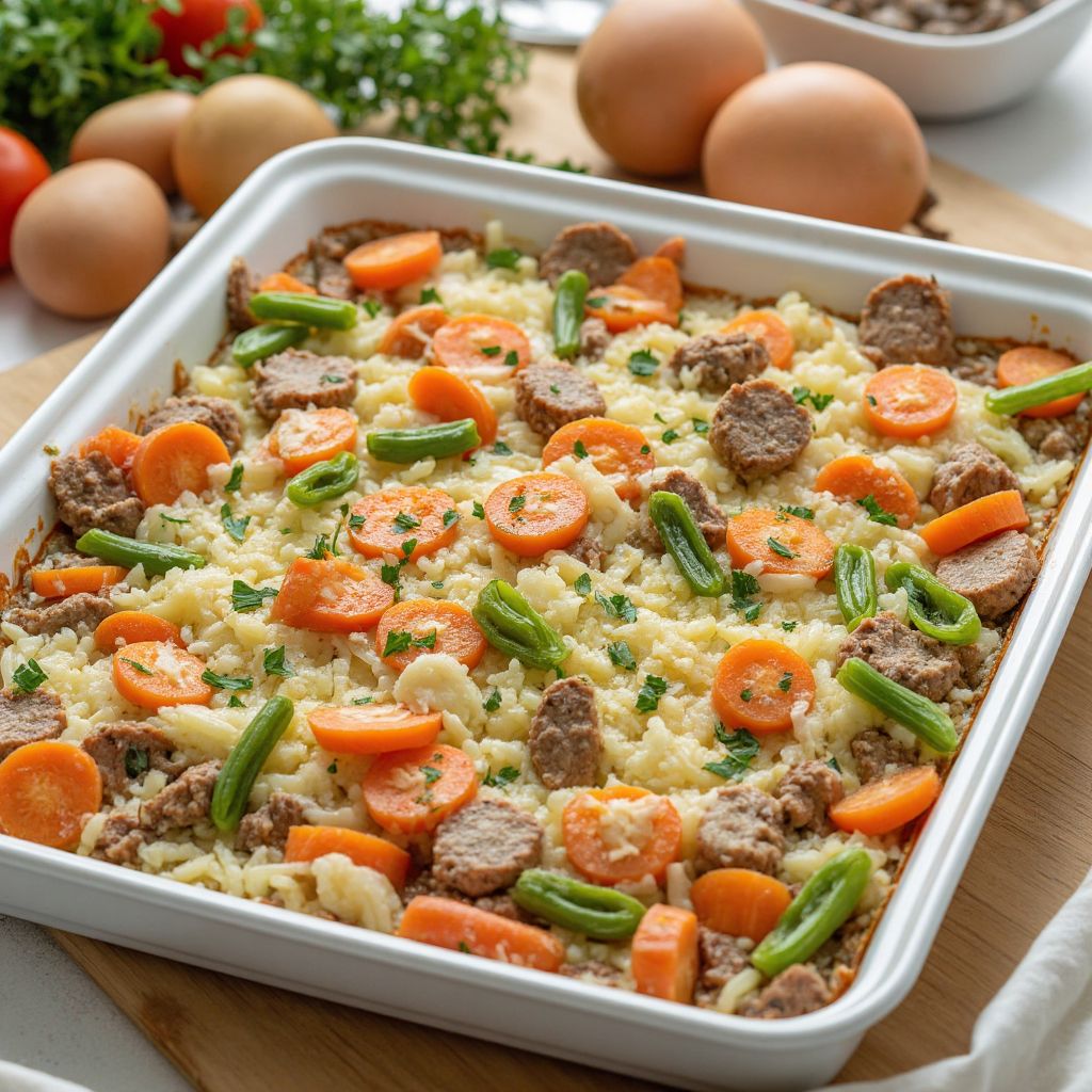 Запеканка с мясом и овощами