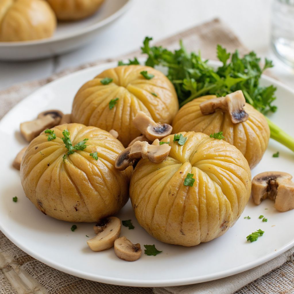 Запеченный картофель с грибным соусом
