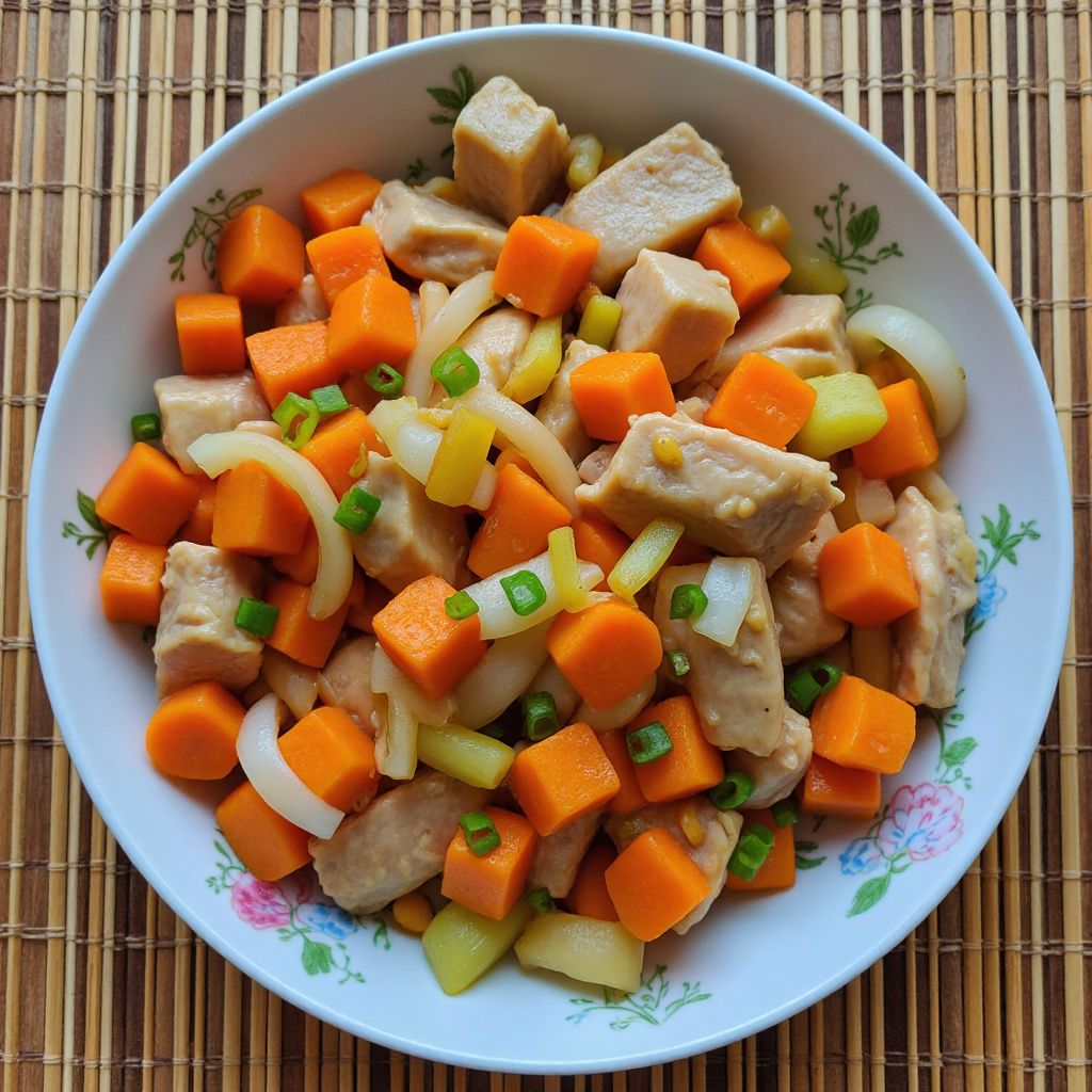 Индейка в азиатском соусе с овощами