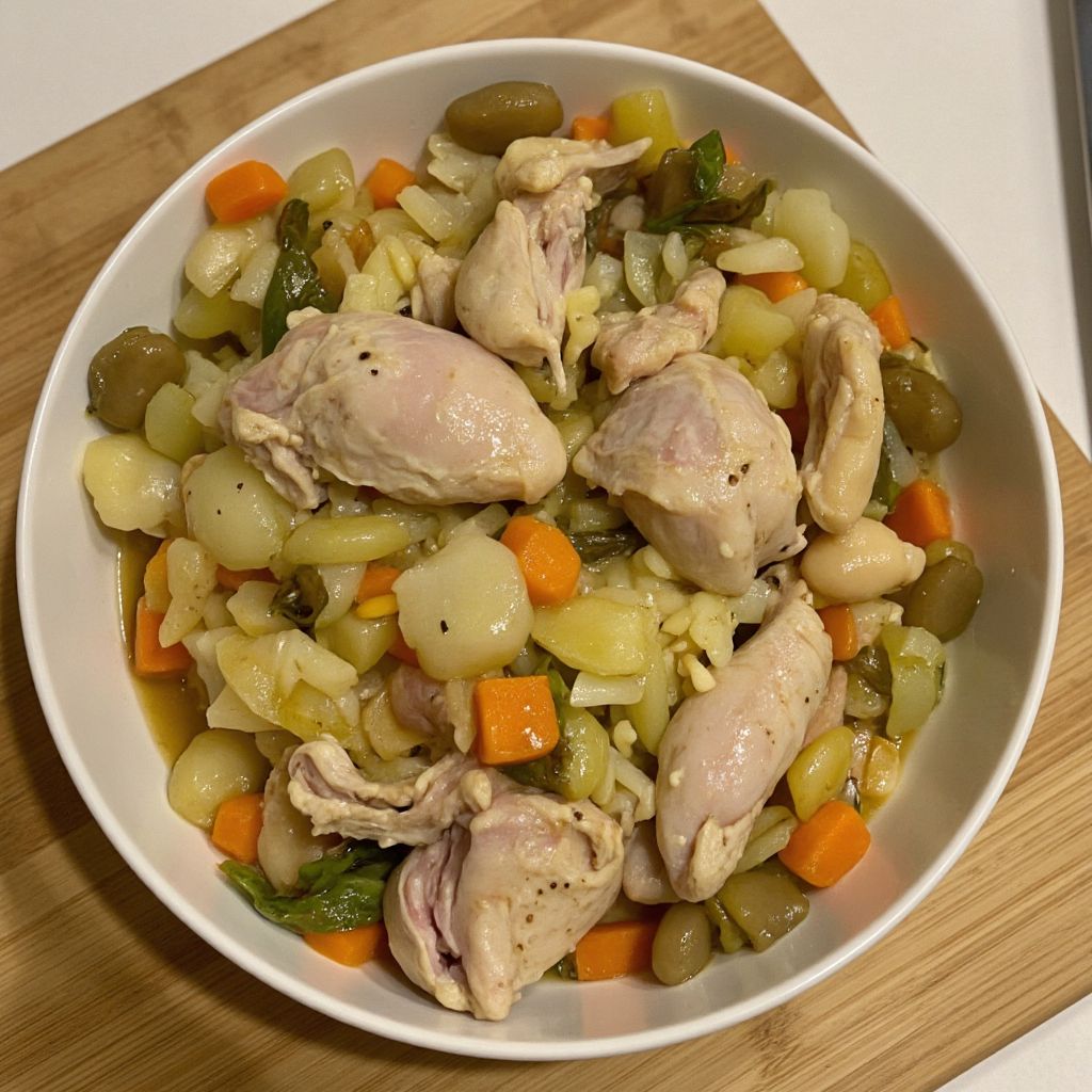 Индейка со стручковой фасолью в сливках