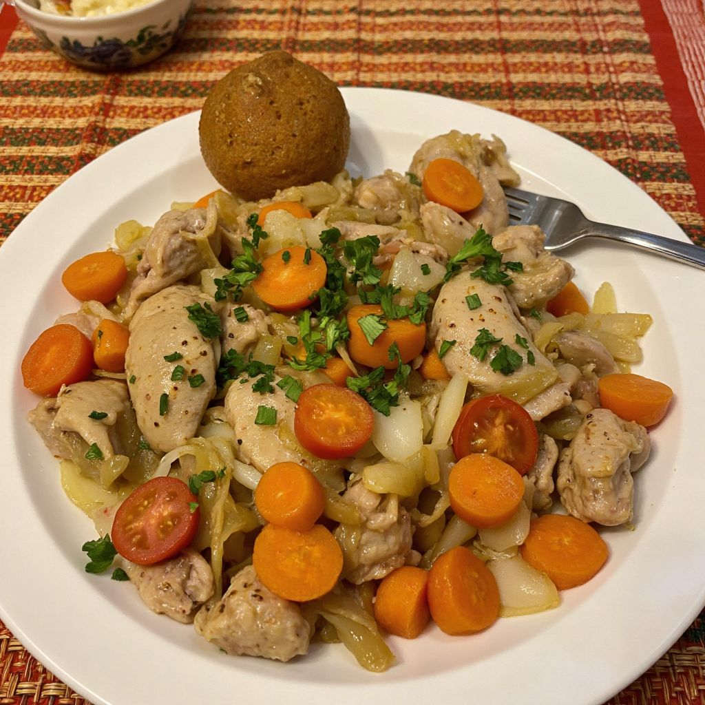 Индейка тушеная с овощами