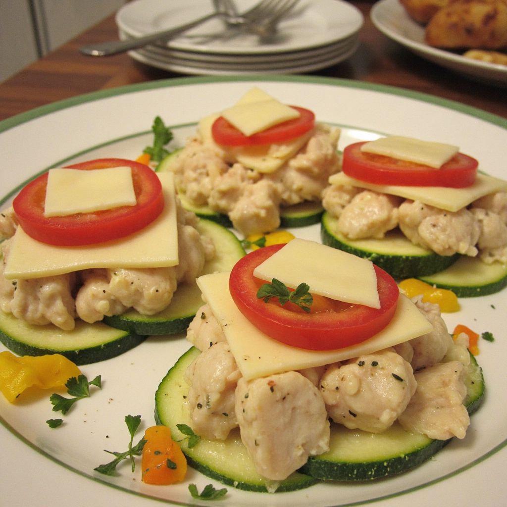 Кабачки с курицей в духовке