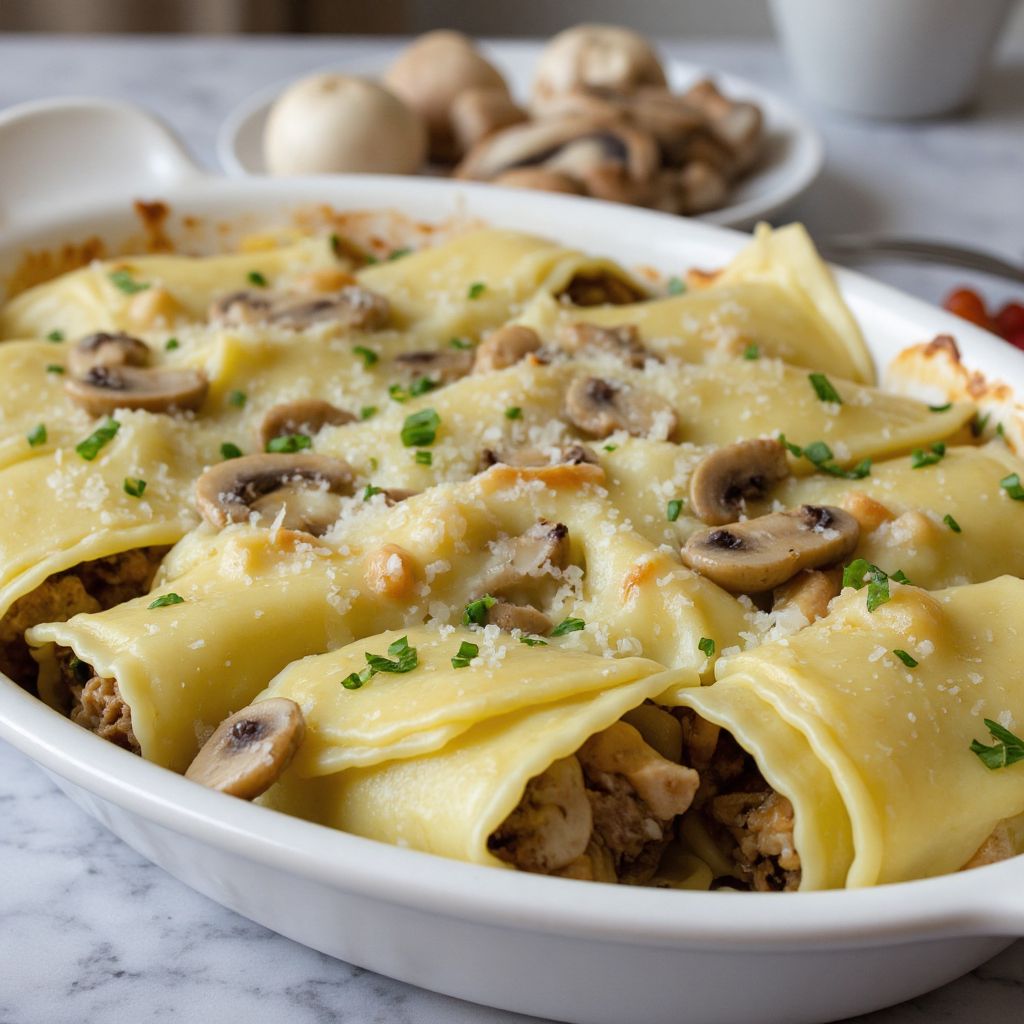 Каннеллони с грибной начинкой