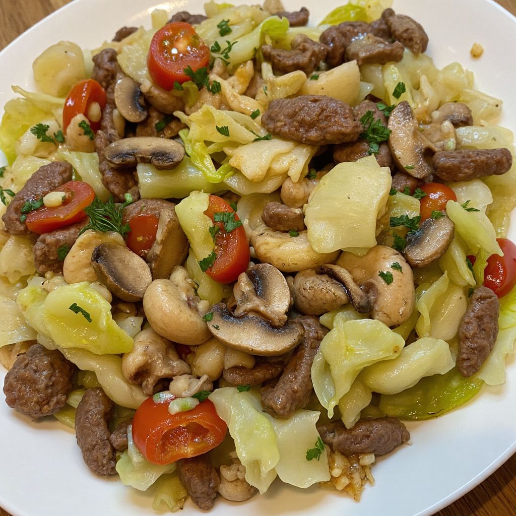 Капуста с печенью в горшочке