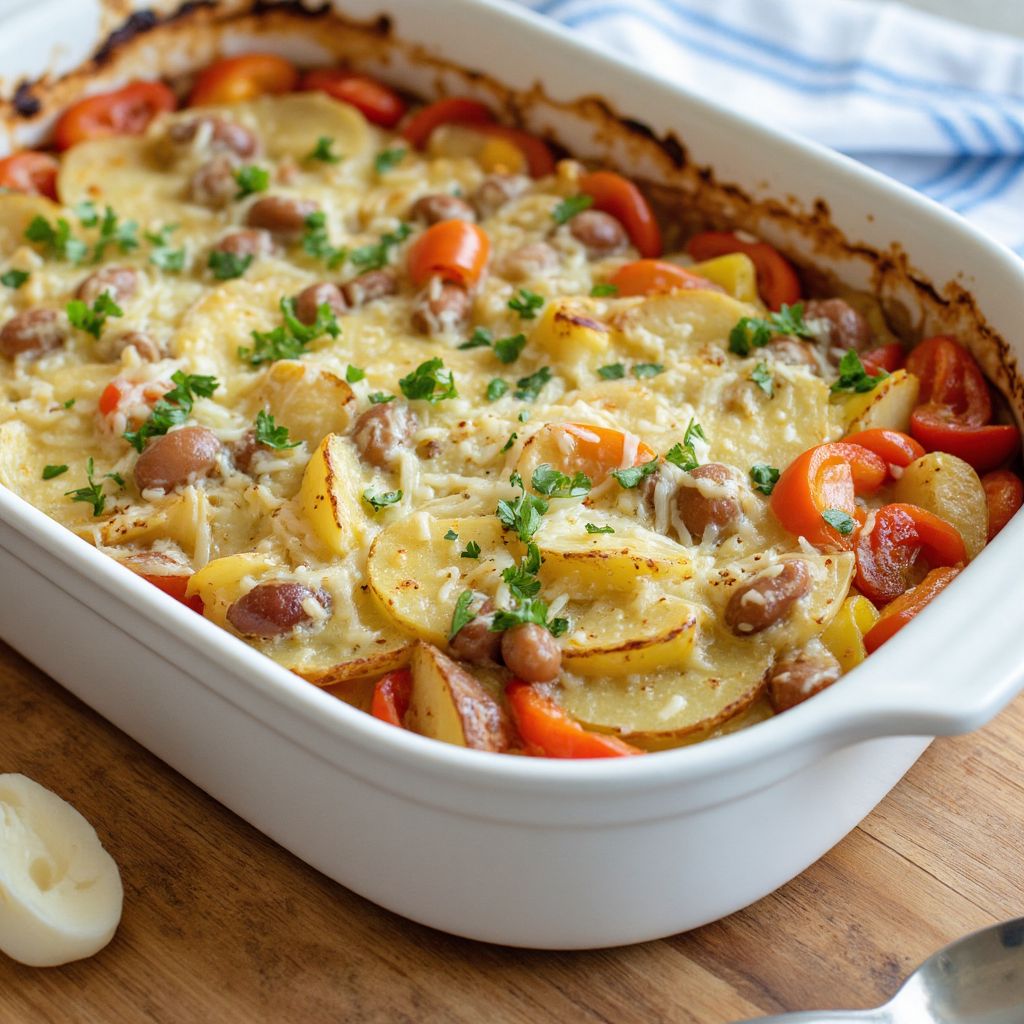Картофель запеченный с овощами