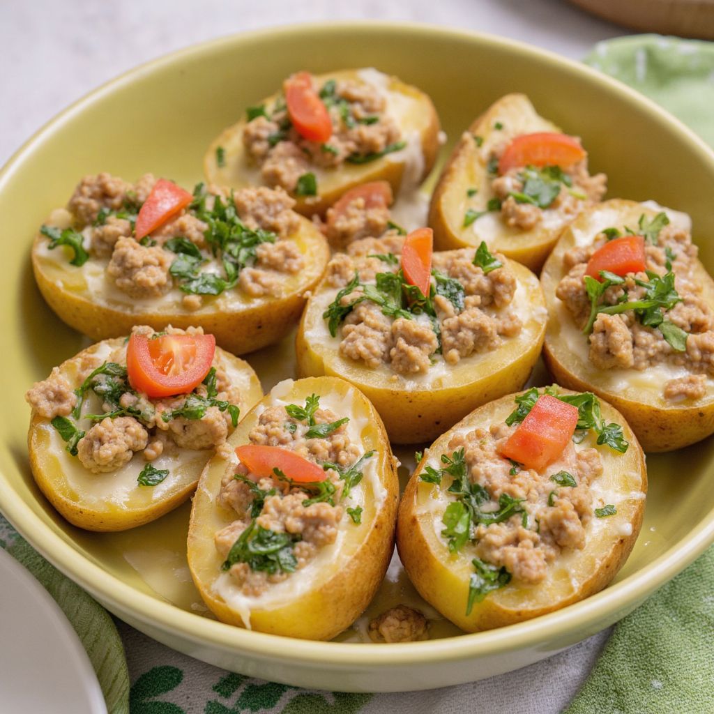 Картофельные лодочки с фаршем