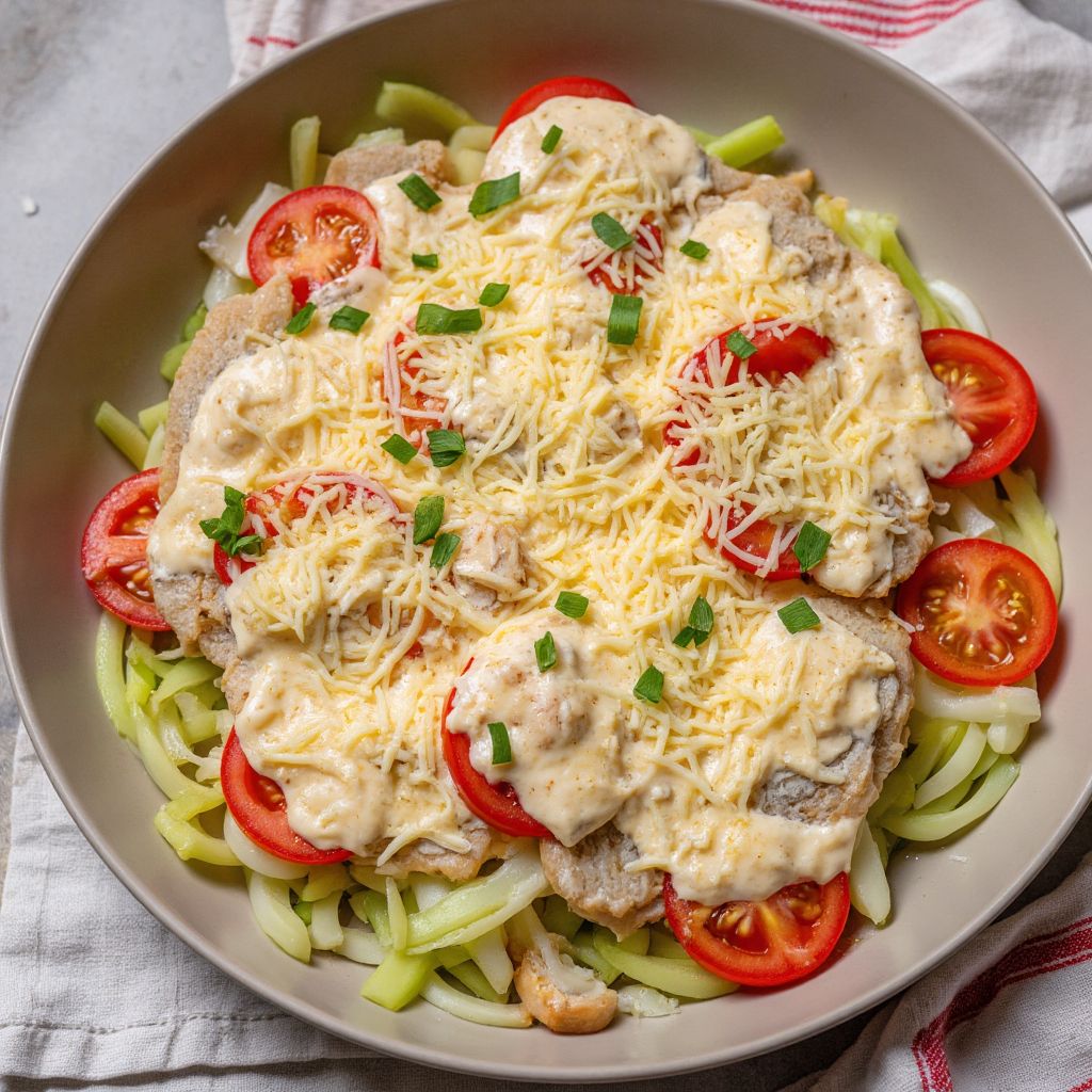 Кета запеченная с помидорами