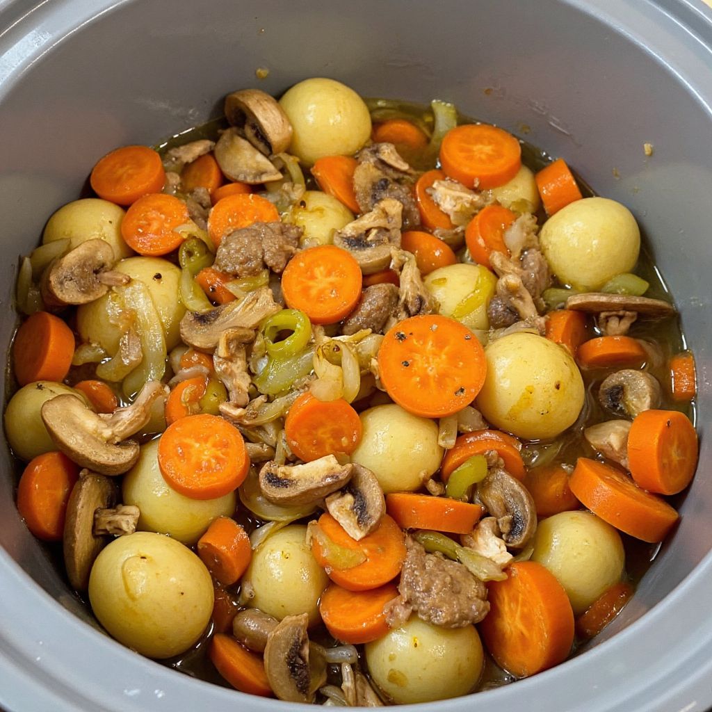Куриная печень с грибами в сметане