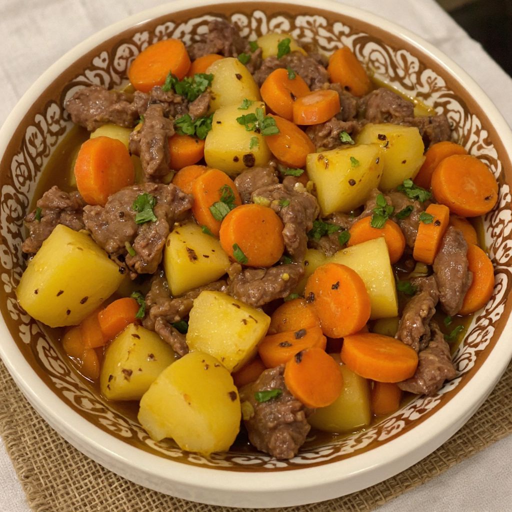 Куриная печень с картофелем