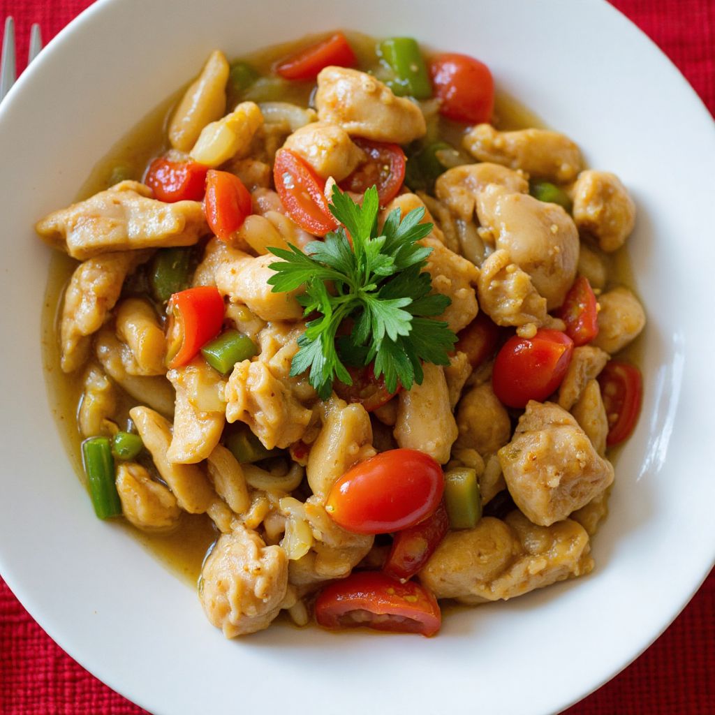 Куриное филе с овощами и зеленью
