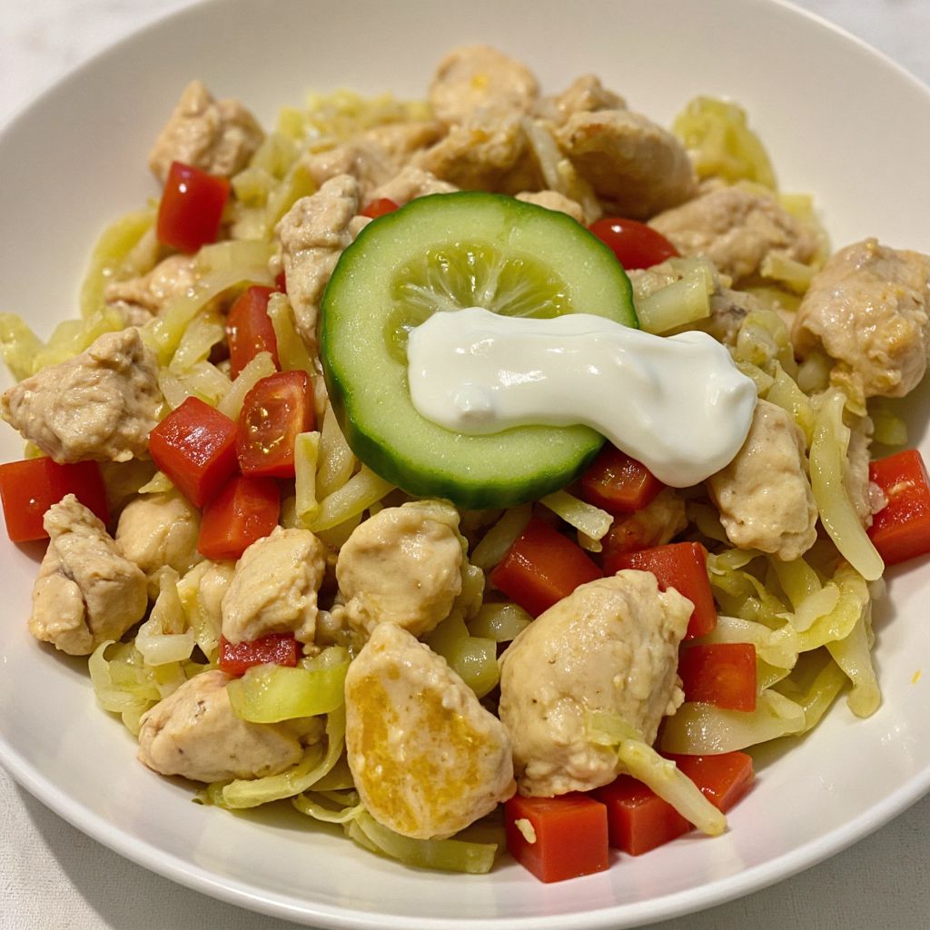 Куриное филе с цветной капустой и сметаной