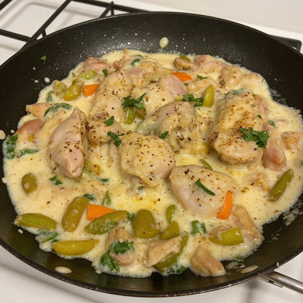 Куриные бедра в сливках