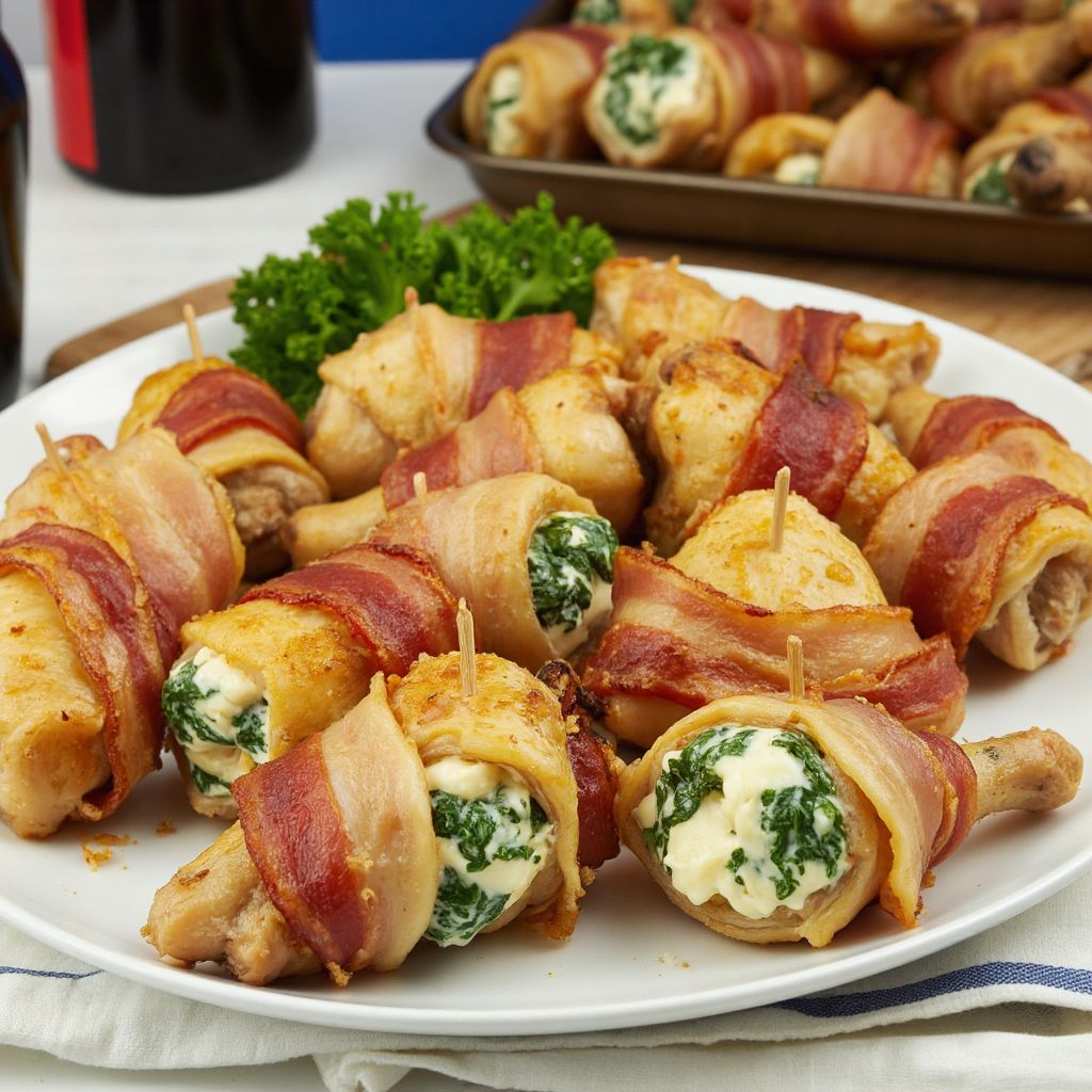 Куриные голени в беконе