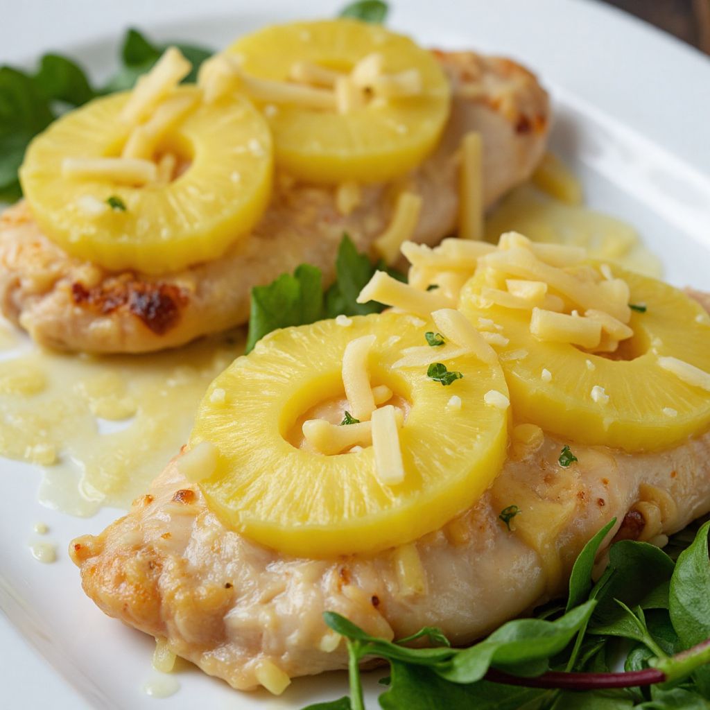 Курица с ананасом и сыром