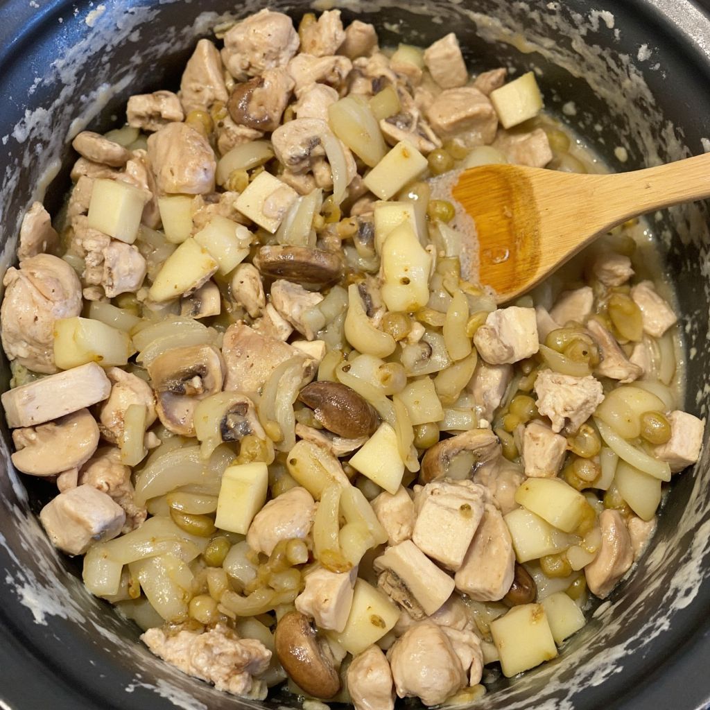 Курица с грибами в мультиварке