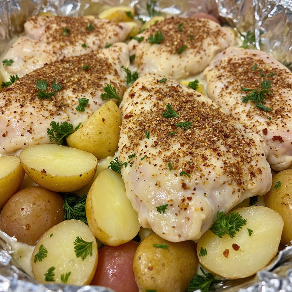 Курица с картошкой в сливках