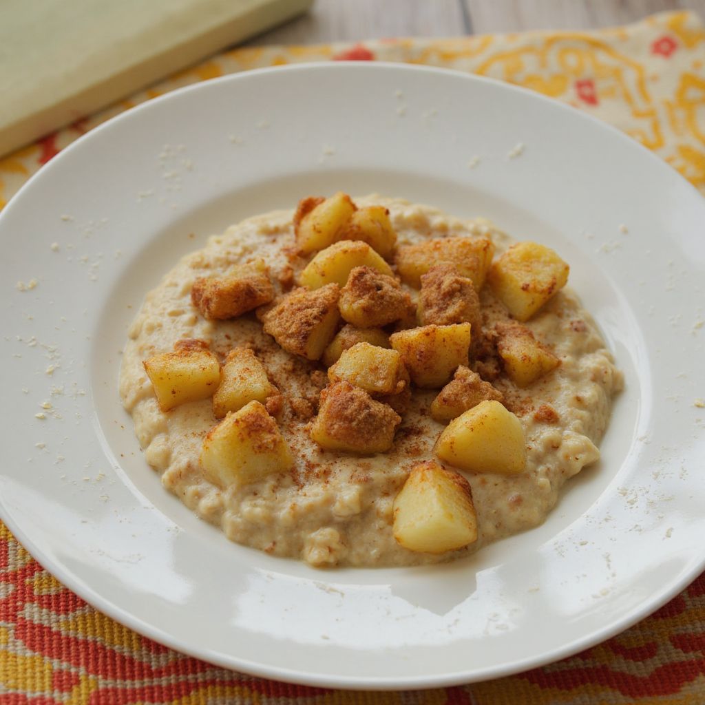 Десерт из овсянки с яблоком