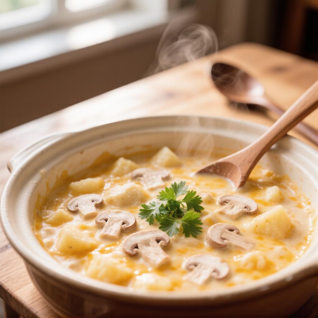 Сырный суп с шампиньонами