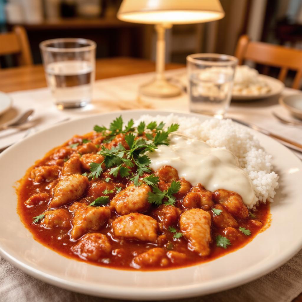 Куриный гуляш с рисом