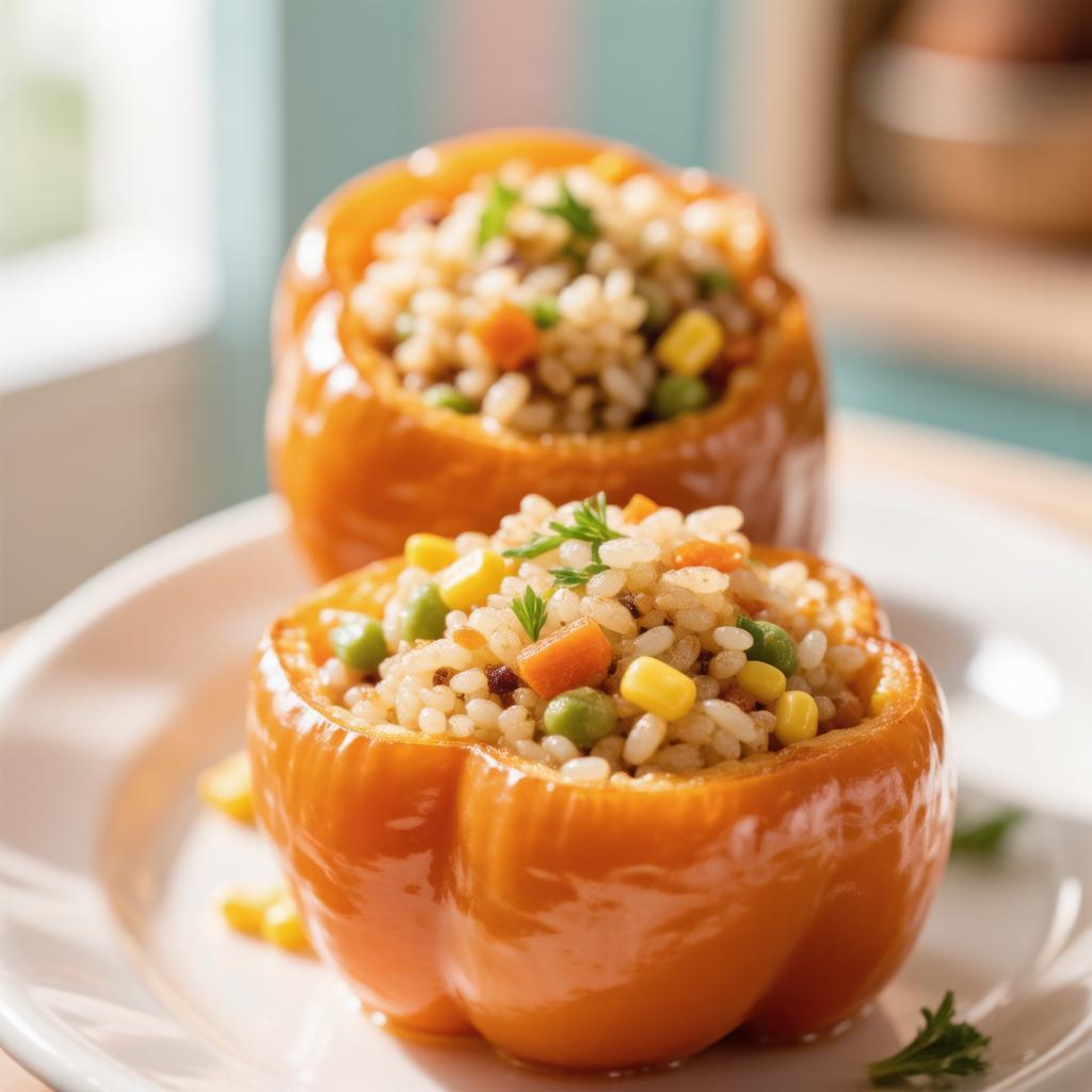 Постные фаршированные перцы с рисом