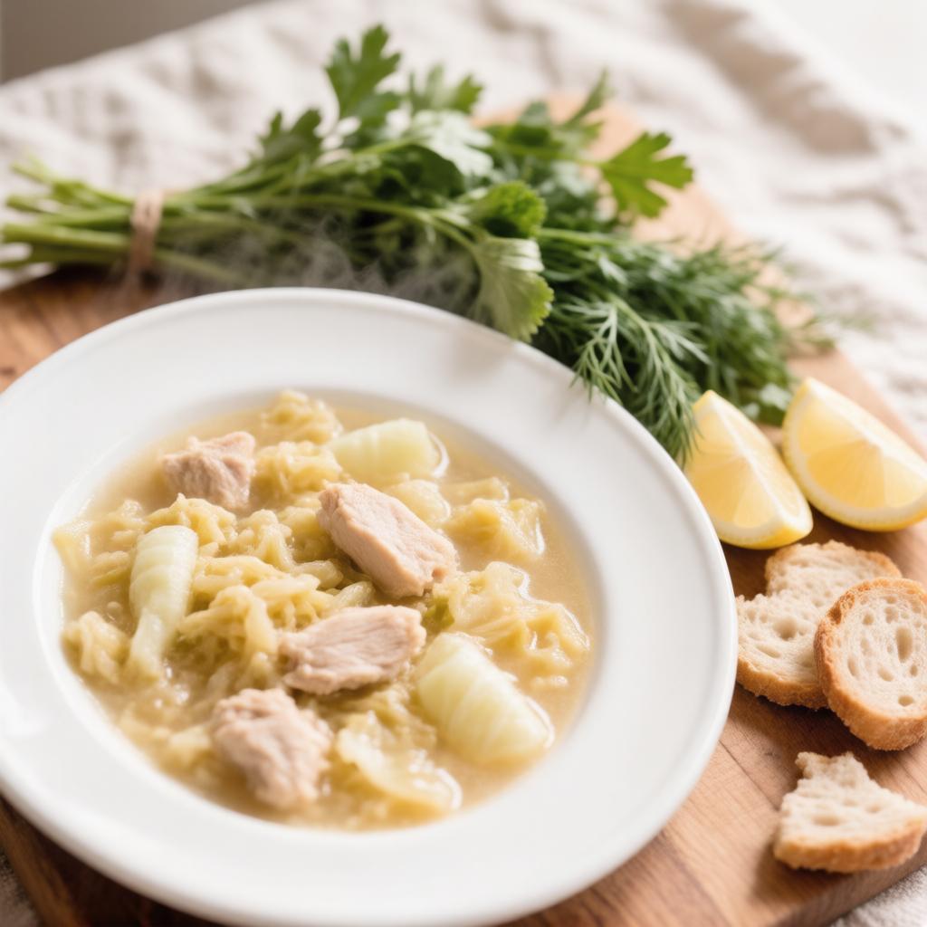 Щи из молодой капусты с курицей