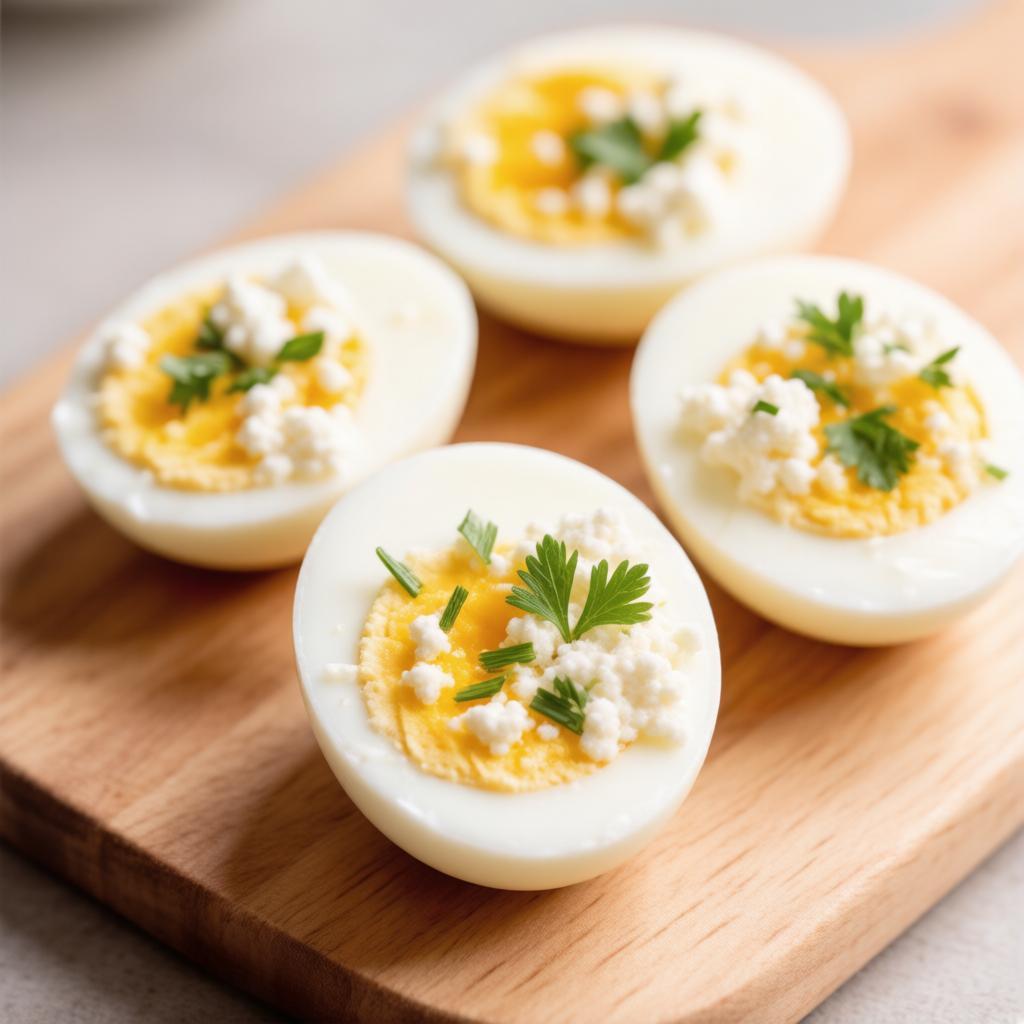 Яйца, фаршированные творогом и зеленью
