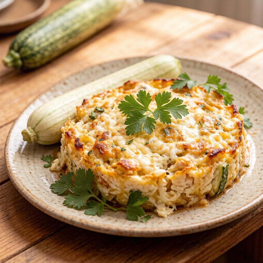 Куриная запеканка с кабачком и брынзой