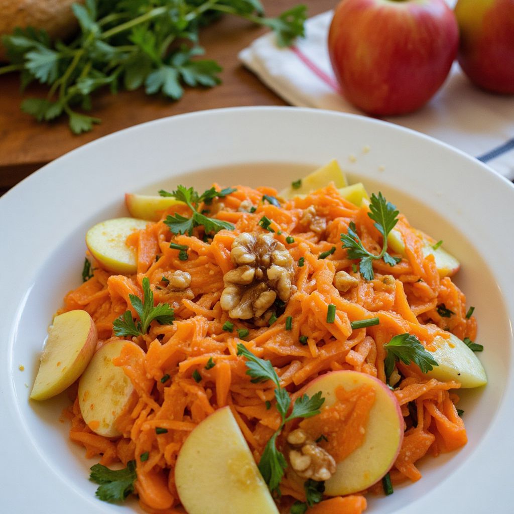 Салат из моркови и яблок с мёдом