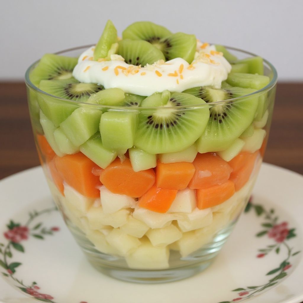 Салат «Малахитовый браслет» с сыром и фруктовой ноткой
