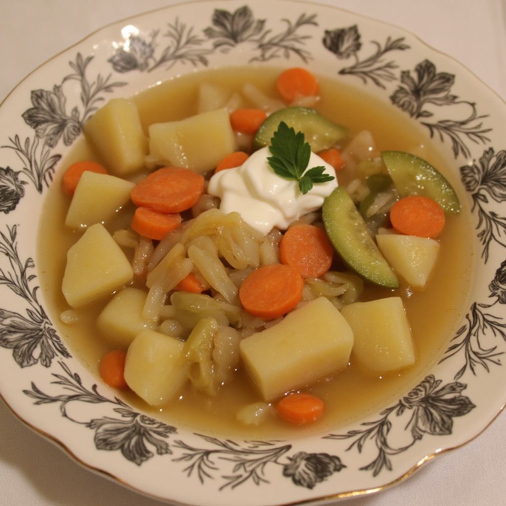 Рассольник постный с рисом